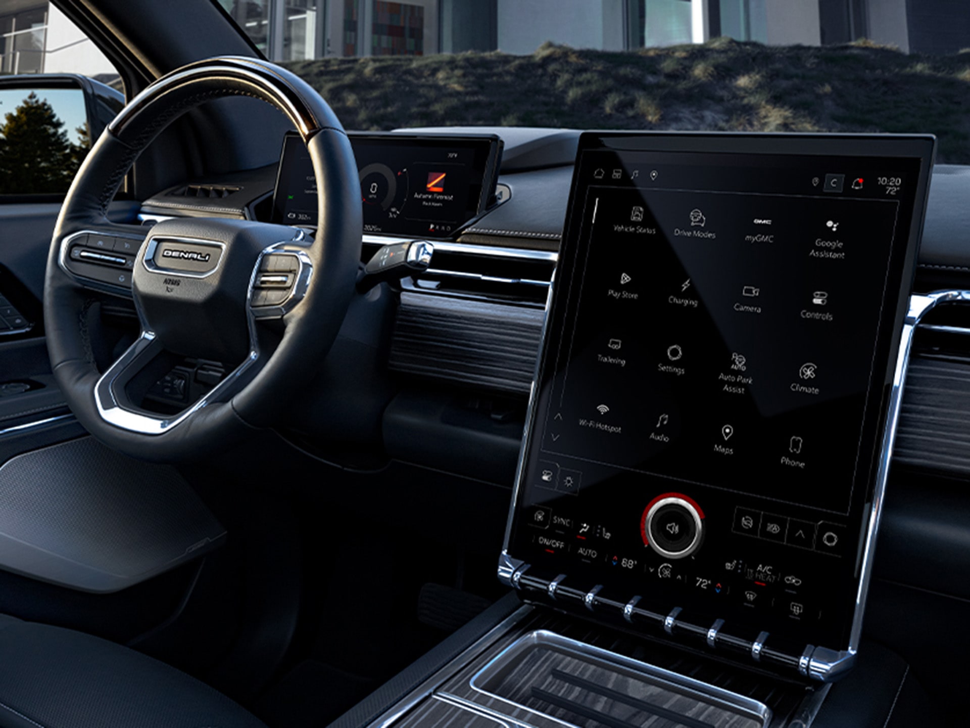 Interior View From the Passenger Seat in the GMC Sierra EV Denali