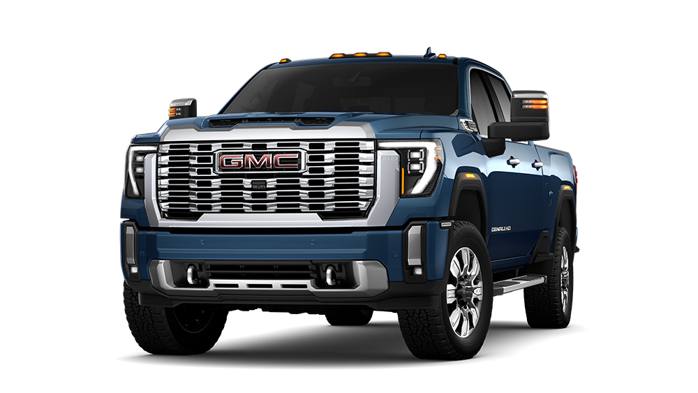 Front Three-Quarters View of the GMC Sierra HD Denali Luxury Truck