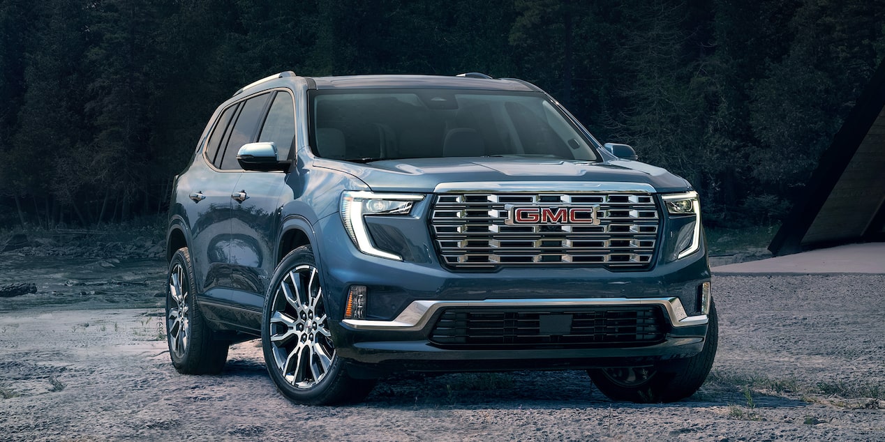 Front View of the GMC Acadia Mid-Size SUV Parked on the Beach