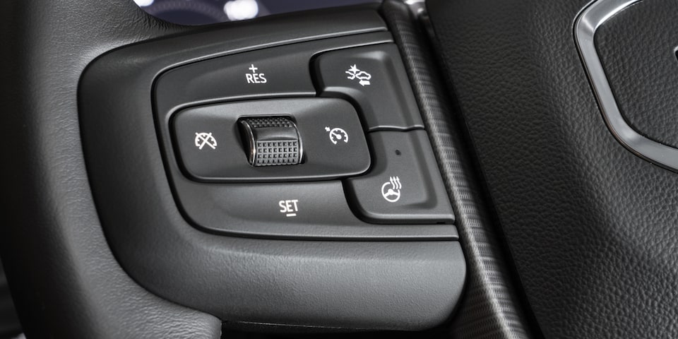 Close-Up on the GMC Sierra HD Pro Steering Wheel Quick Switches