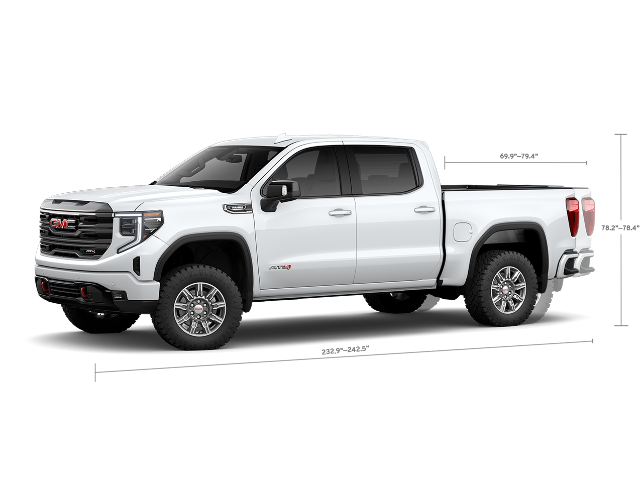 Side Profile View of the GMC Sierra 1500 AT4 Off-Road Truck