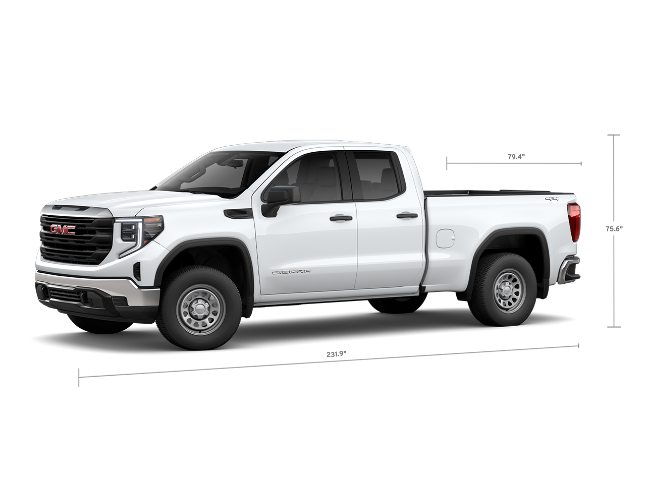 Side Profile View of the 2025 GMC Sierra 1500 Pickup Truck with a Double Cab
