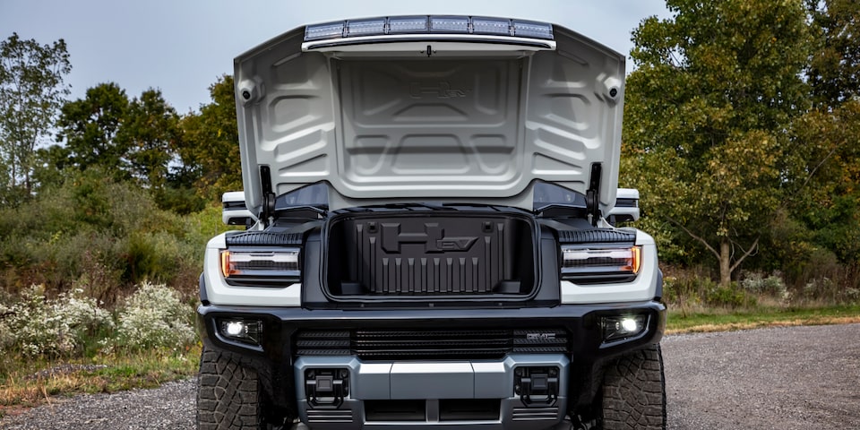 Front View of the Power eTrunk Opened on the 2025 Hummer EV