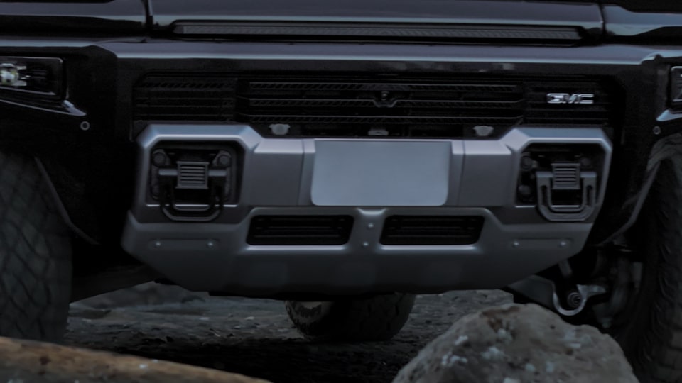 Close-Up View of the 2025 Hummer EV Pickup Truck's Exterior Recovery Hooks