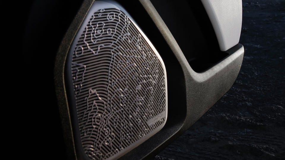 Close-Up View of the a Bose Audio Speaker in the 2025 Hummer EV Pickup Truck