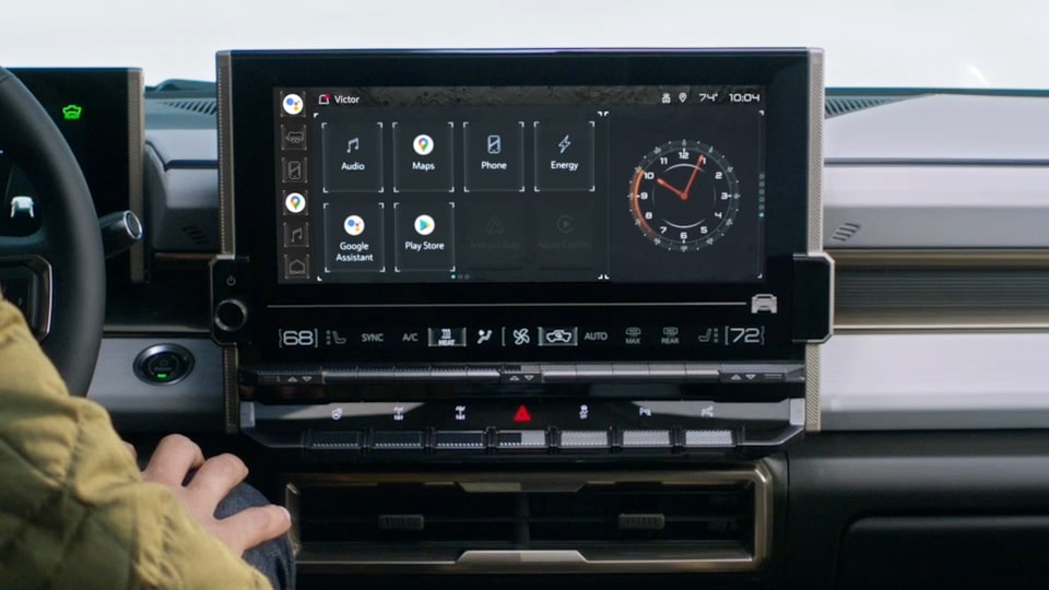 Close-Up View of the 2025 Hummer EV Infotainment Screen and Google Built-In Feature