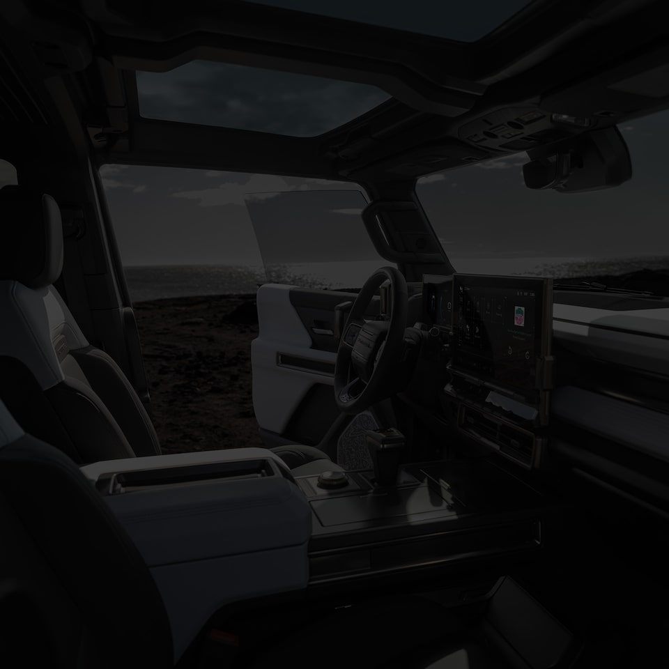 Passenger's View of the Interior of the Hummer EV SUV