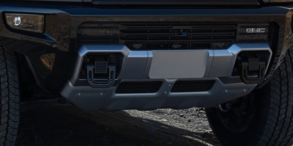 Close-up of the Front Recovery Hook of the GMC Hummer EV SUV