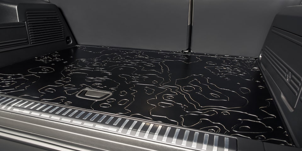 The Head View of the cargo area of GMC Hummer EV SUV