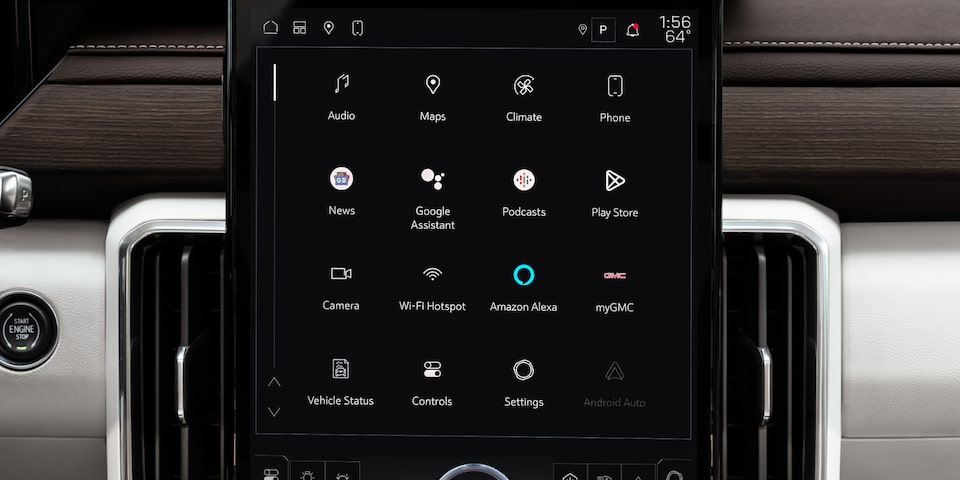 Close-up of the 15-inch Diagonal Touchscreen in the 2025 GMC Acadia