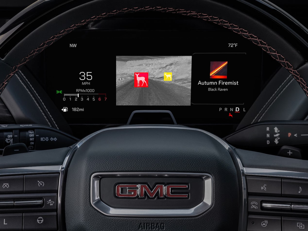 Close-up of the GMC Yukon Dashboard Displaying Night Vision