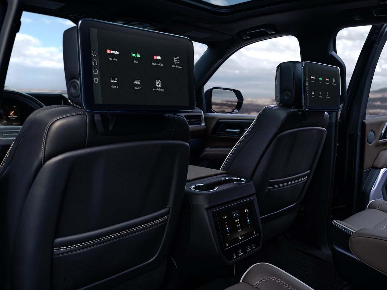 The Rear Infotainment System on the Back of the Head Rests in the GMC Yukon