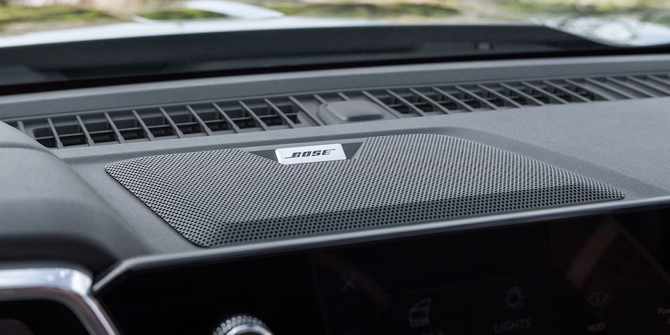 Close-up of the 2025 GMC Canyon Premium Bose Sound System Speaker