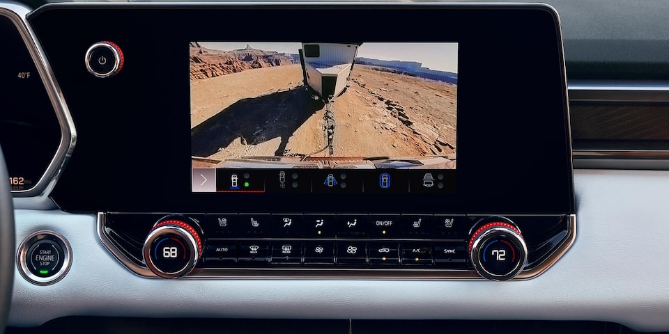 GMC Infotainment Screen Displaying One of the Camera Views
