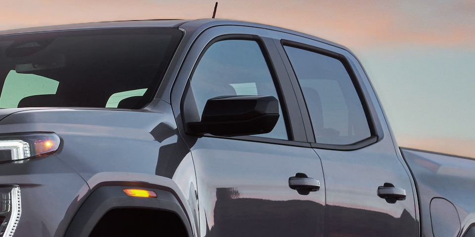Close-up of the 2025 GMC Canyon's Driver Side and Heater Mirrors
