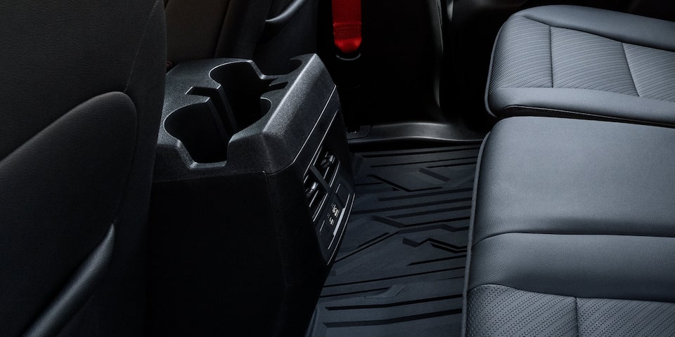 Close-up of the 2025 GMC Canyon's Back Seat Rear Console HVAC Vent