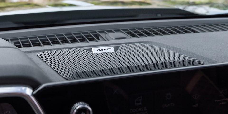 Close-up of the 2025 GMC Canyon Premium Bose Sound System Speaker