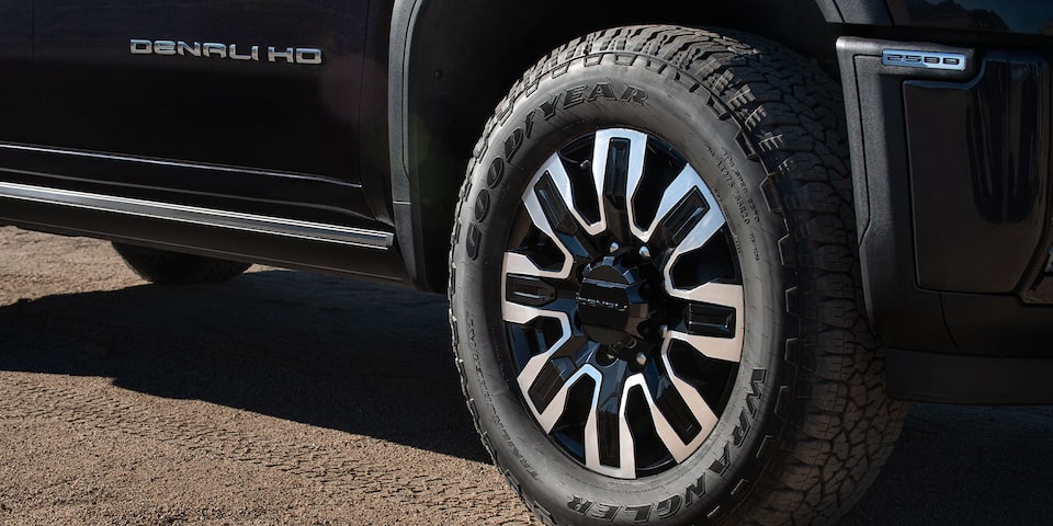 Close-up View of the Wheel on a 2025 GMC Sierra Denali Ultimate Truck