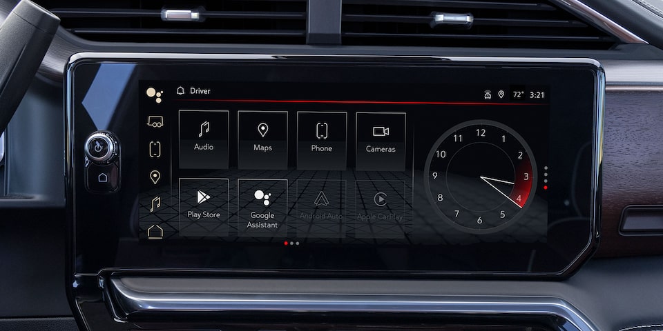 Close-up View of the Infotainment System with Android Auto in Use in a 2025 GMC Sierra HD Truck