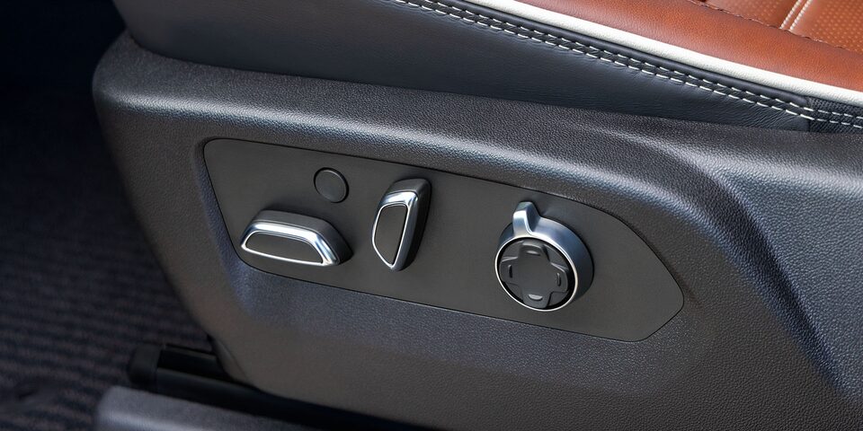 Close-Up on the Seat Adjustment Features of the GMC Sierra HD