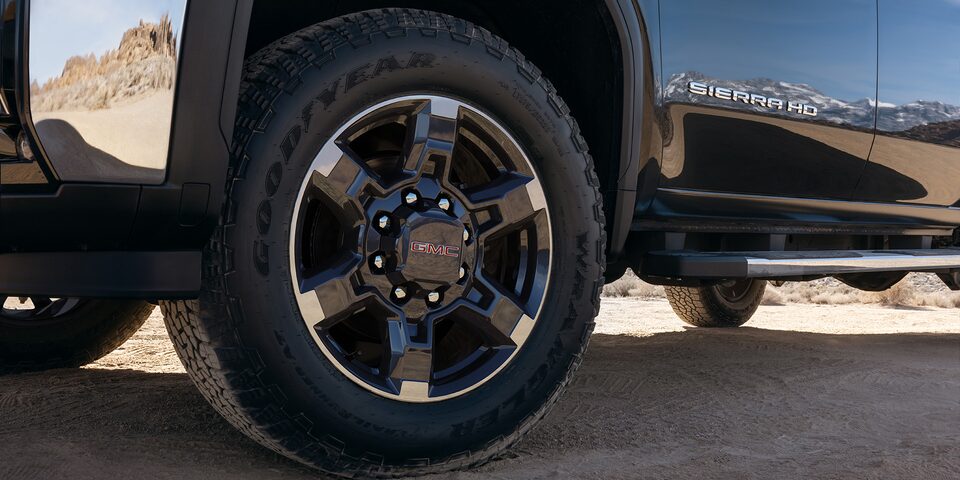 Close-up View of the Wheel on a 2025 GMC Sierra HD Truck