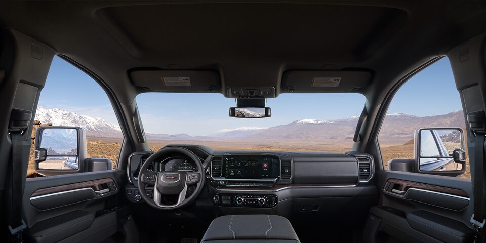 Wide View of the Interior in a 2025 GMC Sierra HD Truck