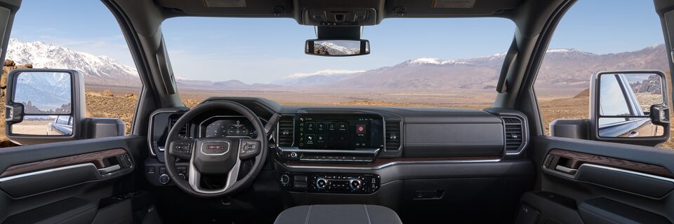 Wide View of the Interior in a 2025 GMC Sierra HD Truck