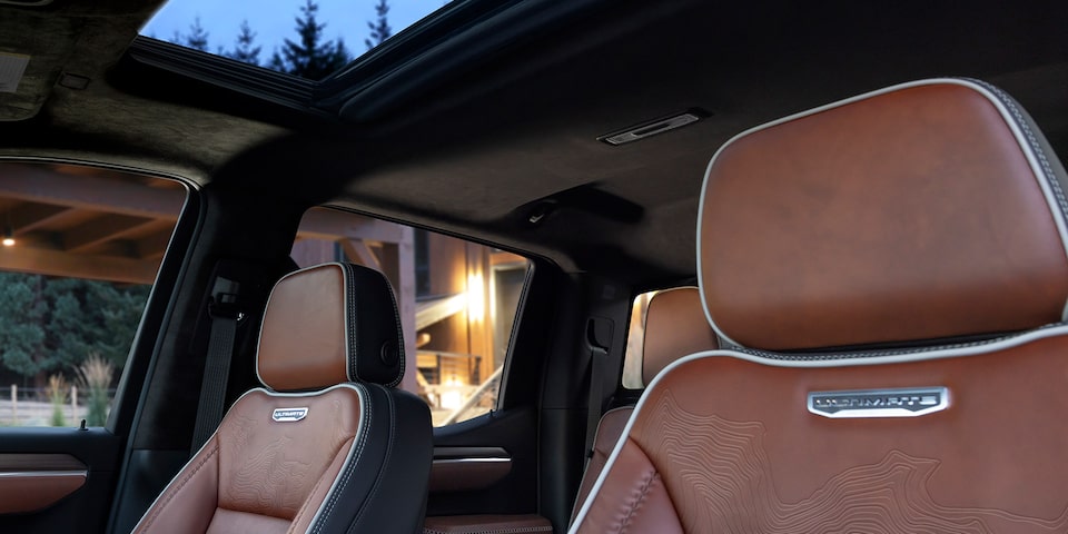 Close-up of the GMC Sierra Leather Seating