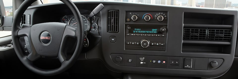 The Front Interior of the GMC Savana Cargo Van