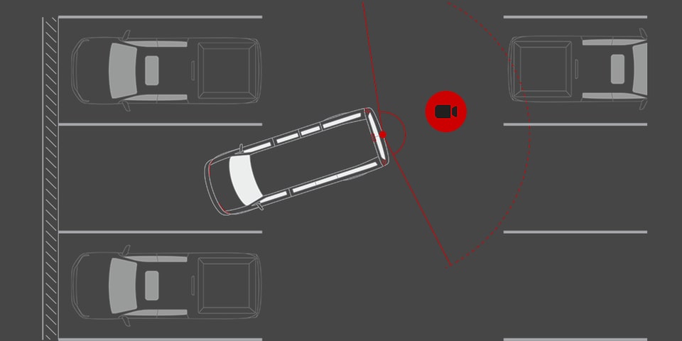 Graphic of Rear Vision Camera Feature in Use