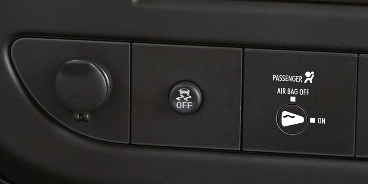 Close-up of the Stabilitrak Button in a 2026 GMC Savana Cargo Van