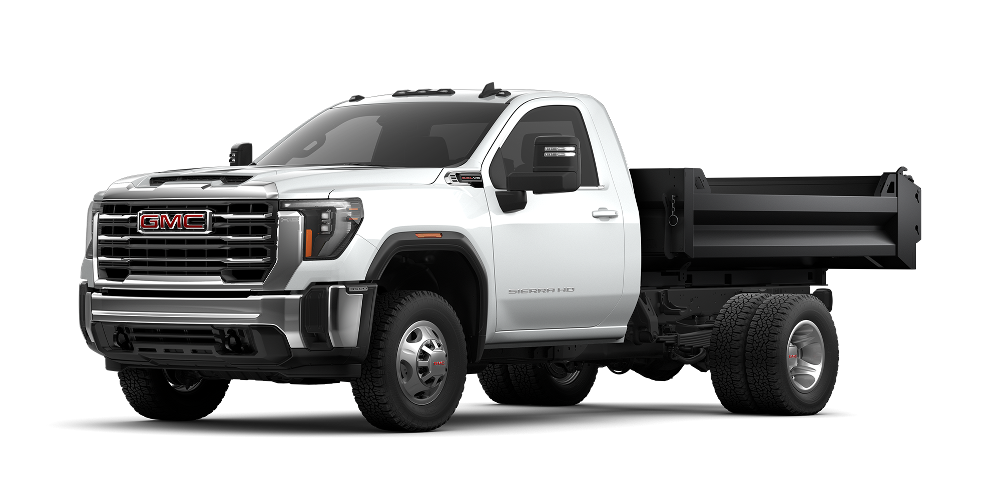 Front Three-Quarters View of the 2026 GMC Sierra Chassis Cab Work Truck