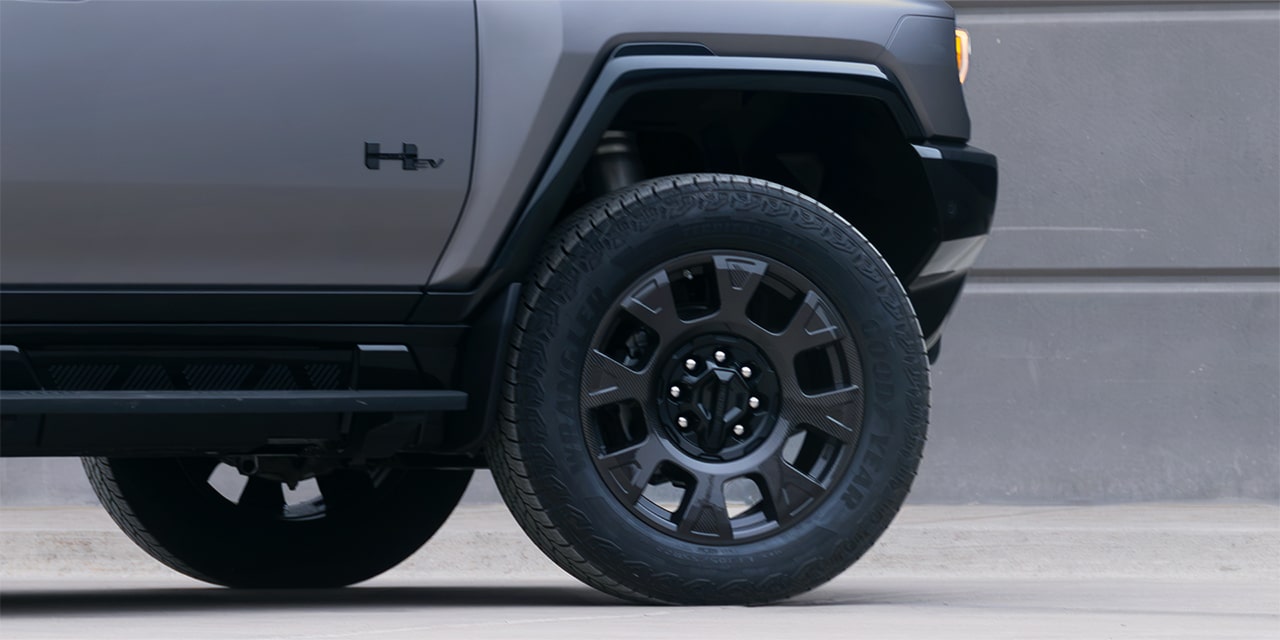 Close-up of the 2026 GMC HUMMER EV Electric SUV Wheels