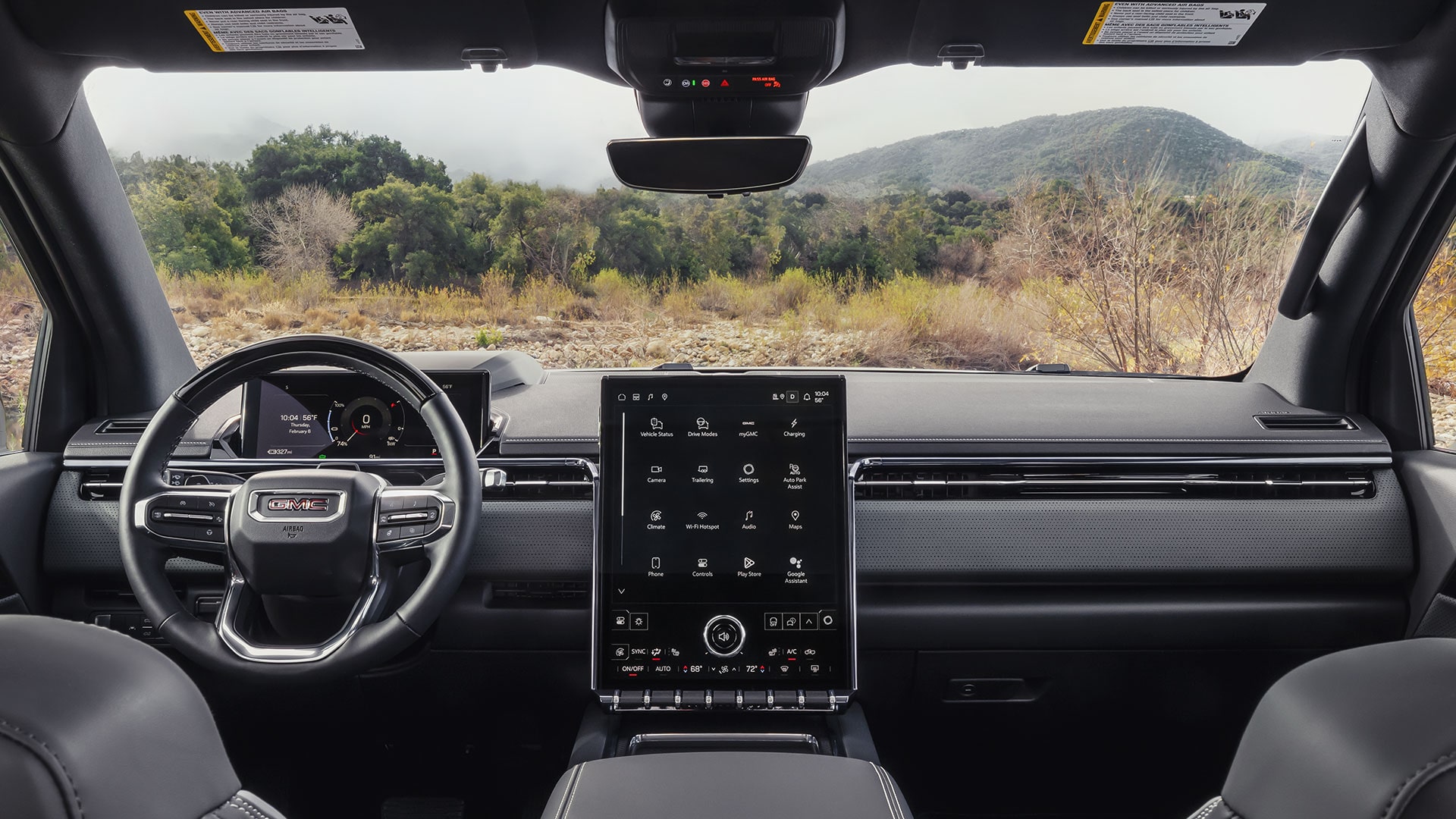Close-up of the 2026 GMC Sierra EV 16.8" Diagonal Premium Infotainment System