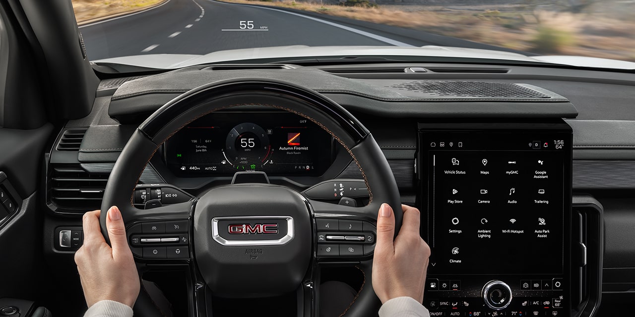 View of the Head up Display in the 2026 GMC Acadia Mid-Size SUV