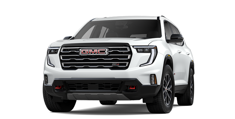 Front Three-Quarters View of the 2026 GMC Acadia AT4 Mid-Size Off-Road SUV