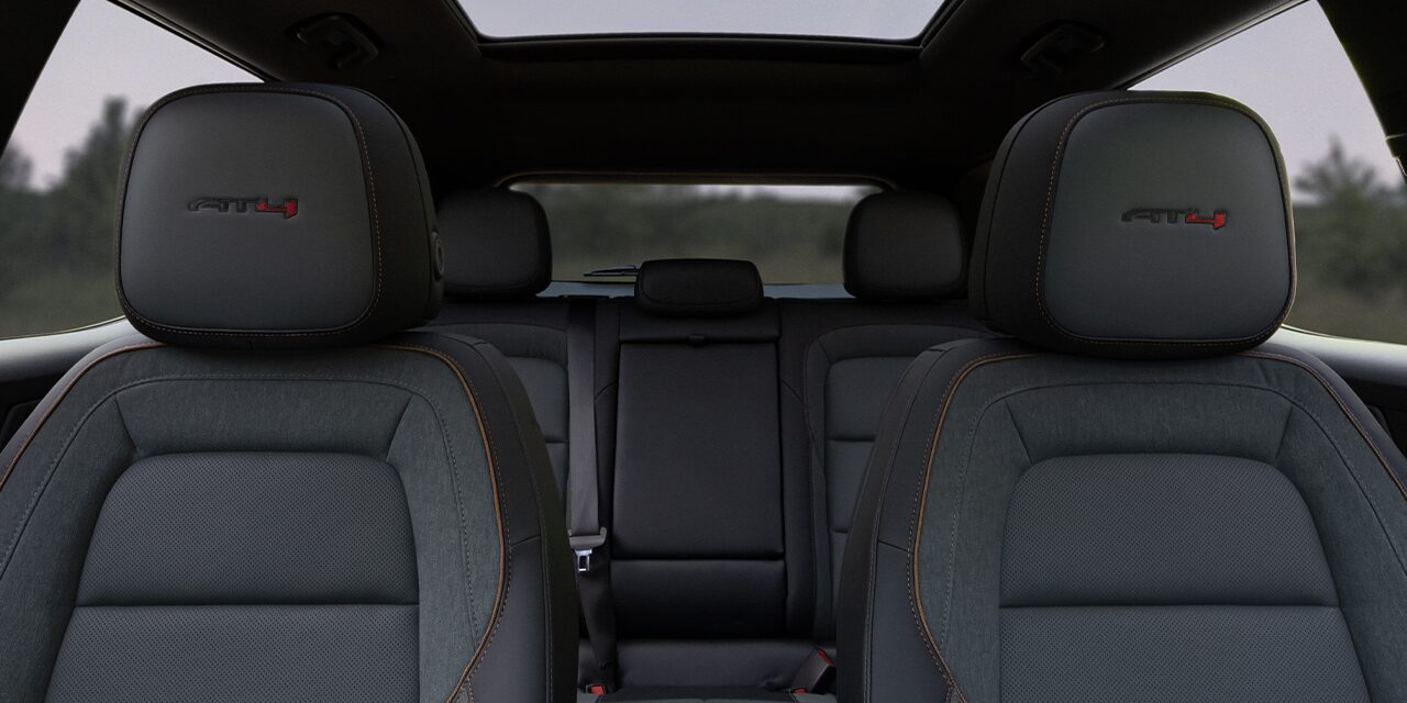 Interior View of the 2 Row Seating in the 2026 GMC Terrain AT4 Small Off-Road SUV