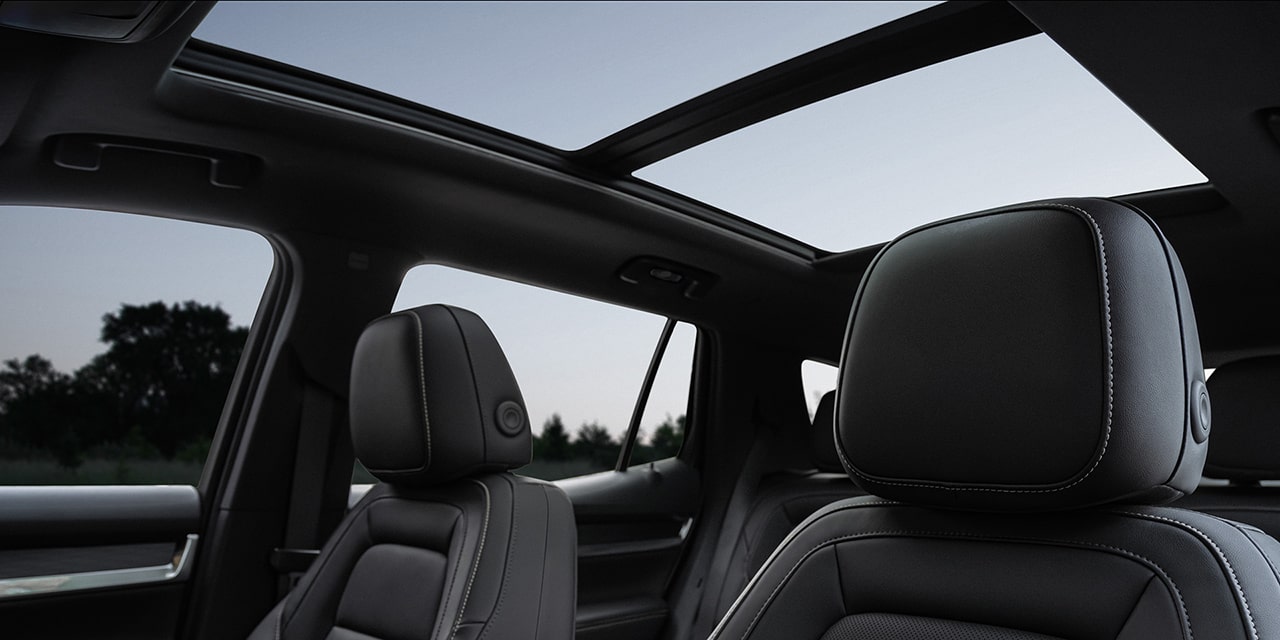 Interior View of the Panoramic Sunroof in the 2026 GMC Terrain Elevation