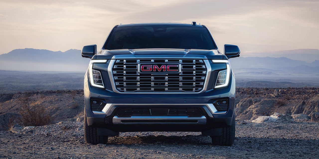 Front View of the Grille on the 2026 GMC Yukon Denali Luxury 3 Row SUV