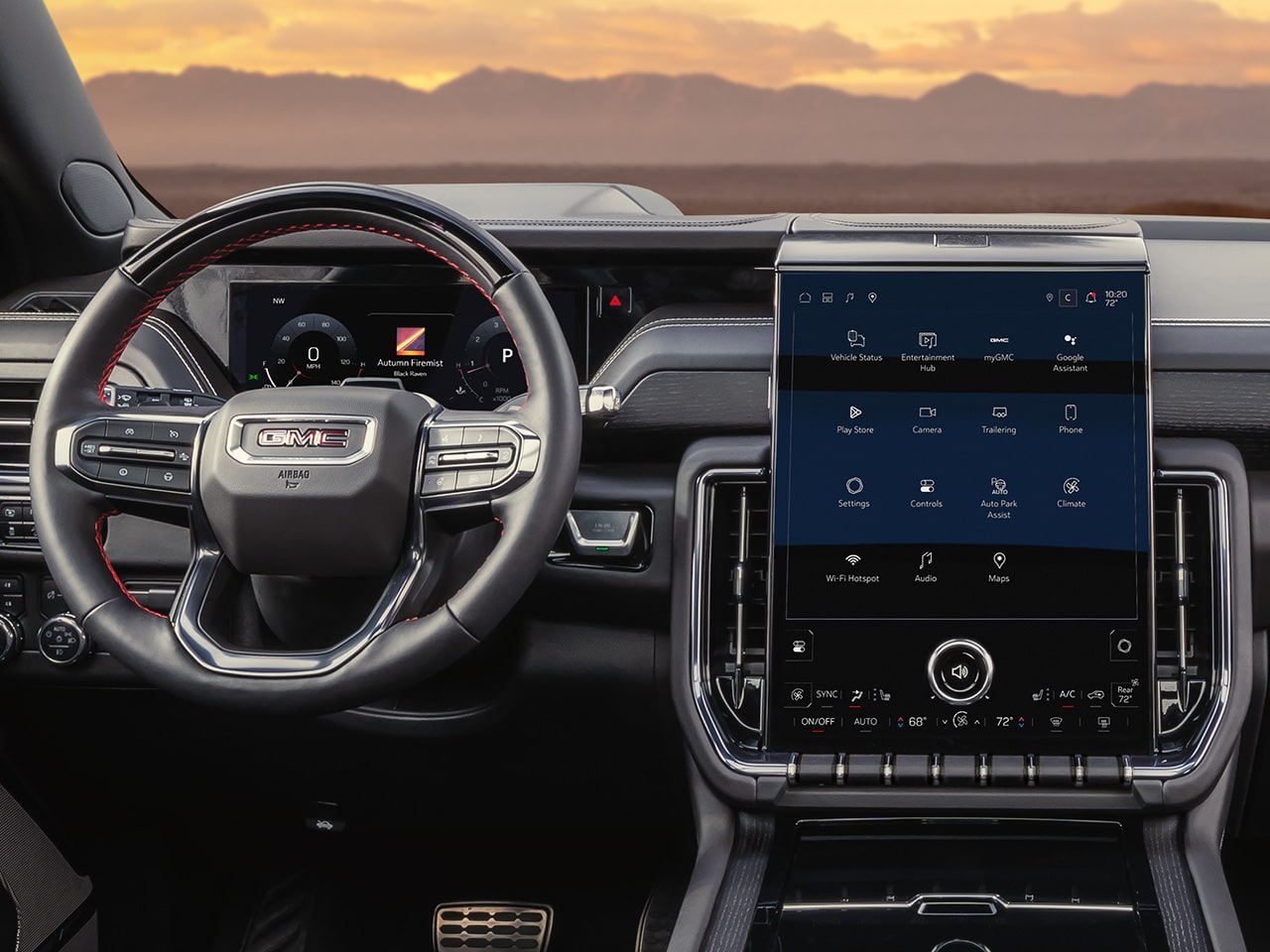 Interior View of the Obsidian Rush Full-Grain Leather in the 2026 GMC Yukon AT4 Ultimate