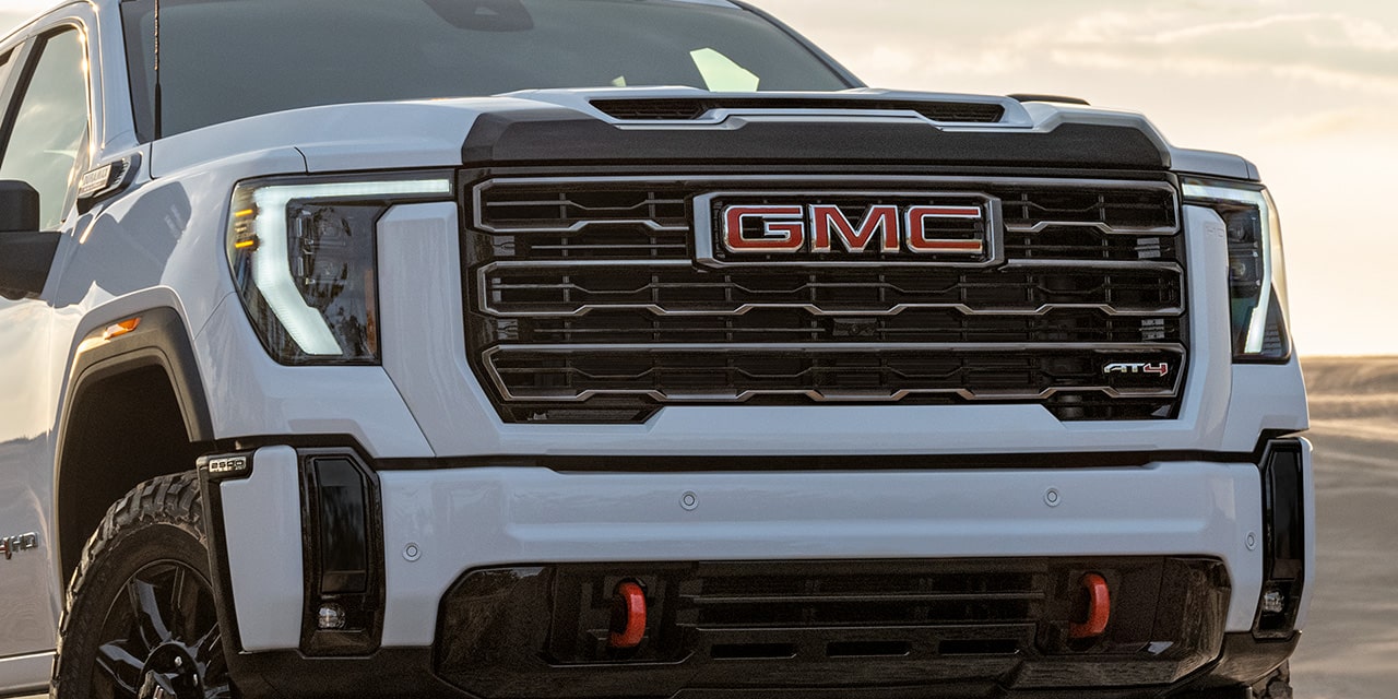 Close-up of the 2026 GMC Sierra HD AT4X Heavy Duty Off-Road Truck Grille