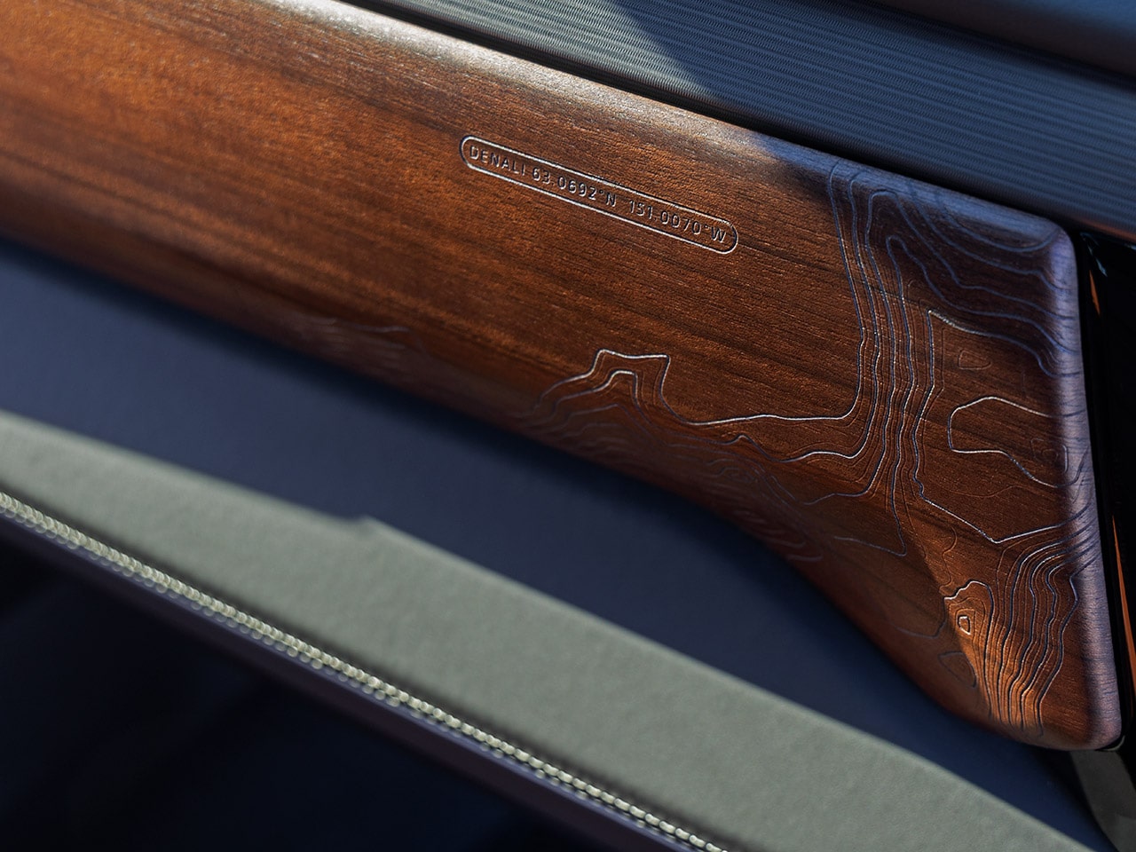Close-up of the Authentic Walnut Wood Detailing in the 2026 GMC Sierra HD Denali Luxury Truck
