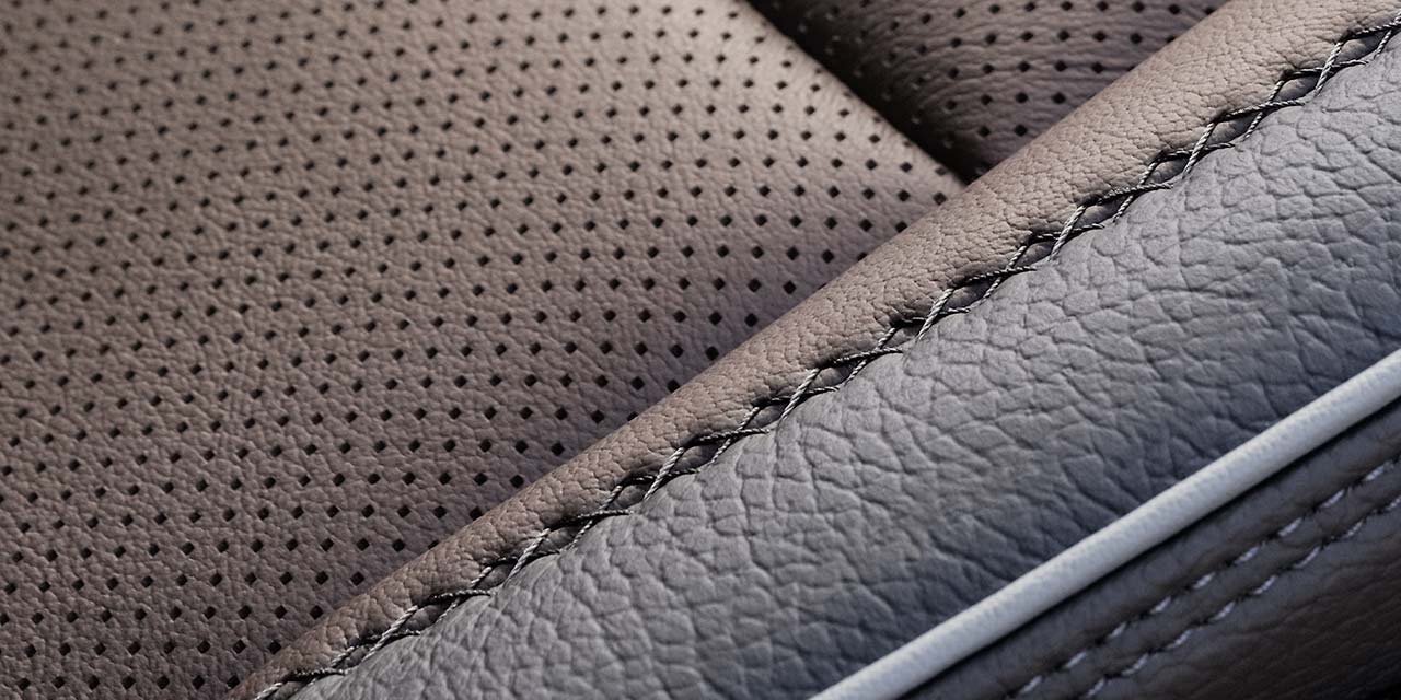 Close-up of the Seat Stitching in a 2026 GMC Sierra HD Denali Luxury Truck