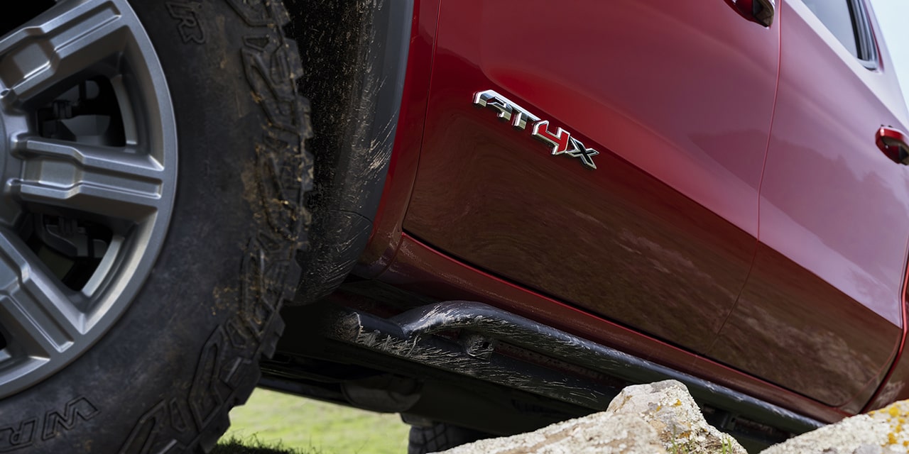 Close-up of the AT4 Badging on the 2026 GMC AT4 Off-Road Truck