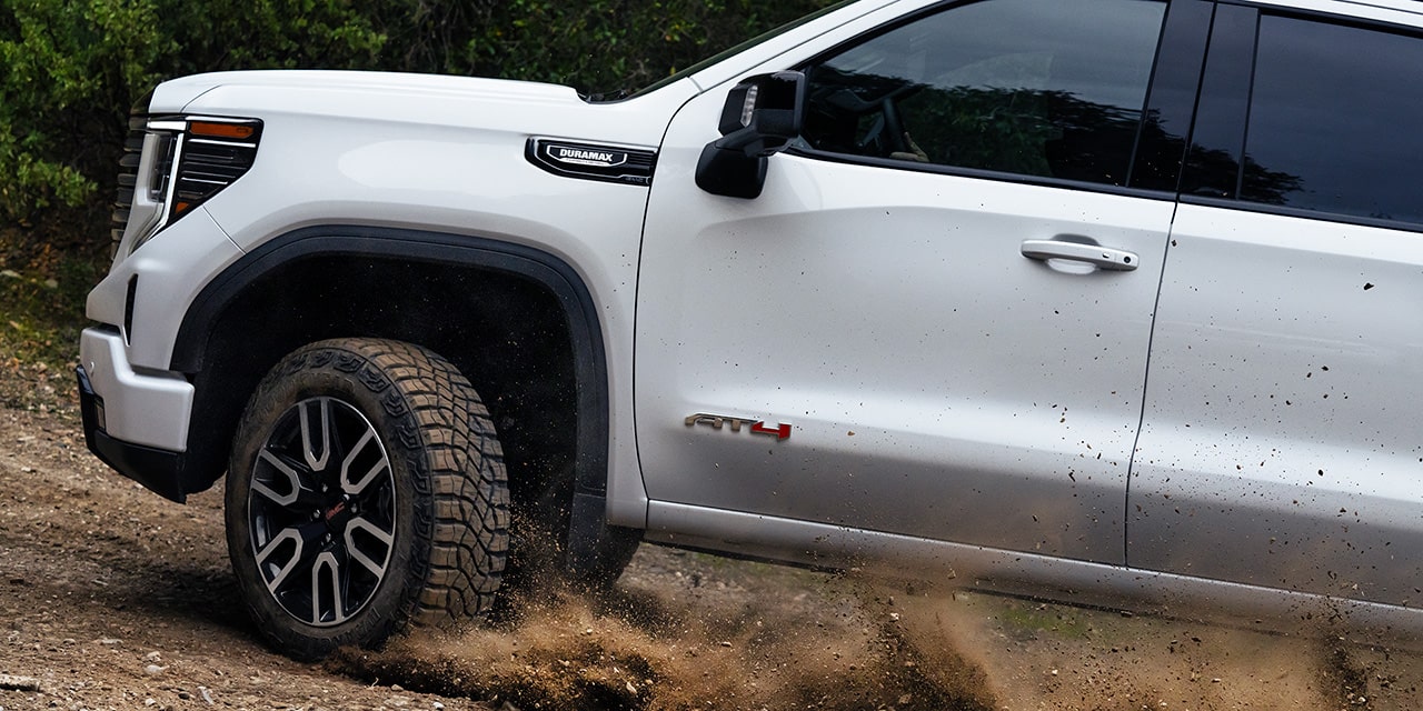 Profile View of the AT4 Off-Road Suspension in Action