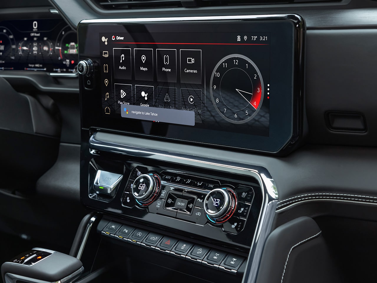 Close-up of the 13.4 Inch Diagonal Premium GMC Infotainment System