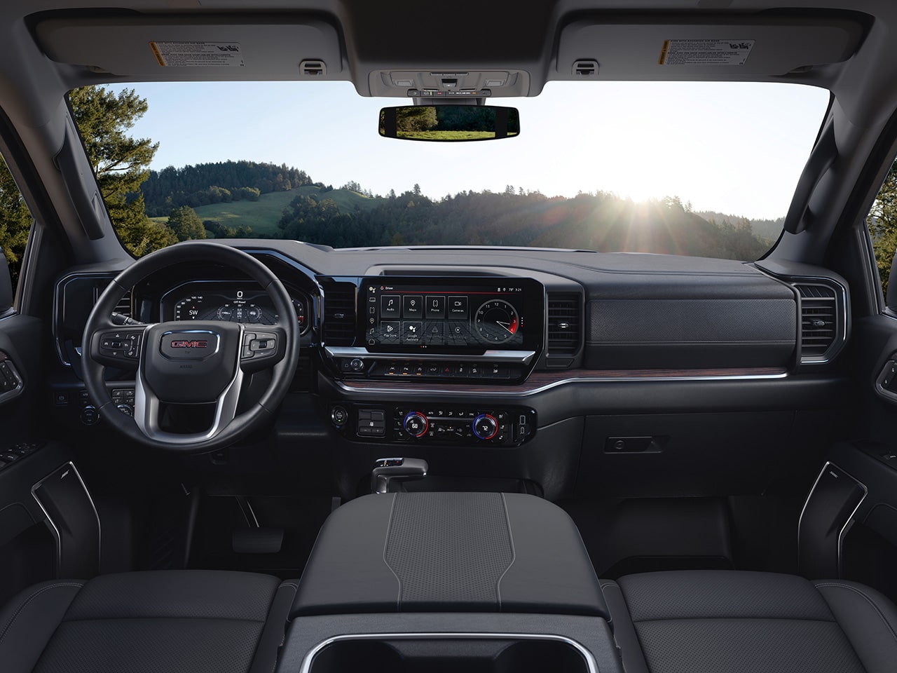 Interior View of the Dashboard and Infotainment System in the 2026 GMC Sierra 1500 Pickup Truck