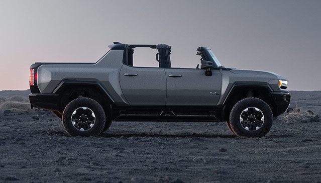 The available Extreme Off-Road Package for the GMC HUMMER EV Pickup and SUV