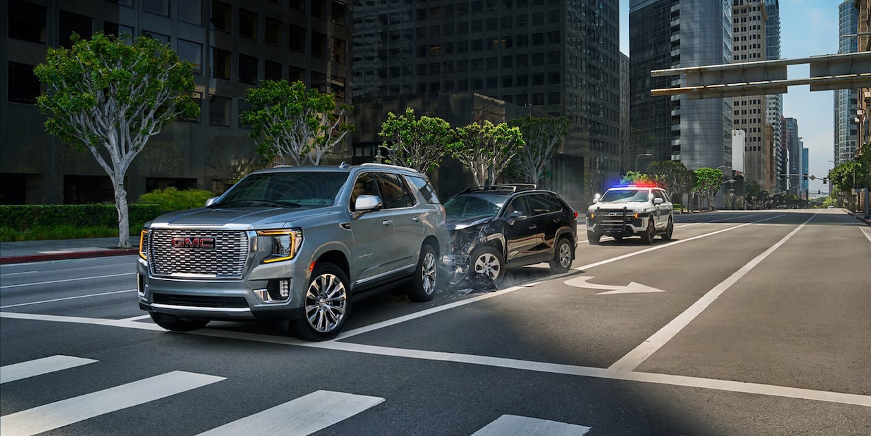 A Police Officer Arriving on the Scene of a Car Accident in the City